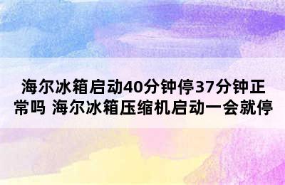 海尔冰箱启动40分钟停37分钟正常吗 海尔冰箱压缩机启动一会就停